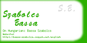 szabolcs bassa business card